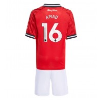 Manchester United Amad Diallo #16 Domáci Detský futbalový dres 2025-26 Krátky Rukáv (+ trenírky)